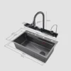 Lavy Multifunctional Kitchen Sink with Digital Display and Waterfall Design 19