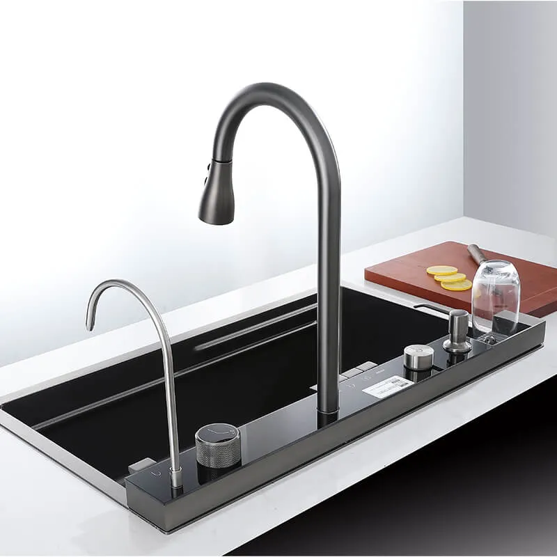 Lavy Multifunctional Kitchen Sink with Digital Display and Waterfall Design 3