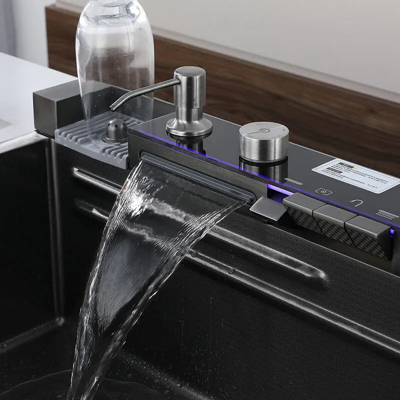 Lavy Multifunctional Kitchen Sink with Digital Display and Waterfall Design 4