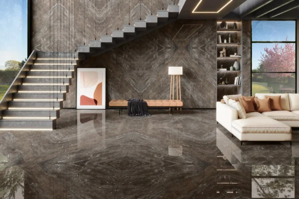 Rock 1200x1800 polished porcelain slab lotus bruno