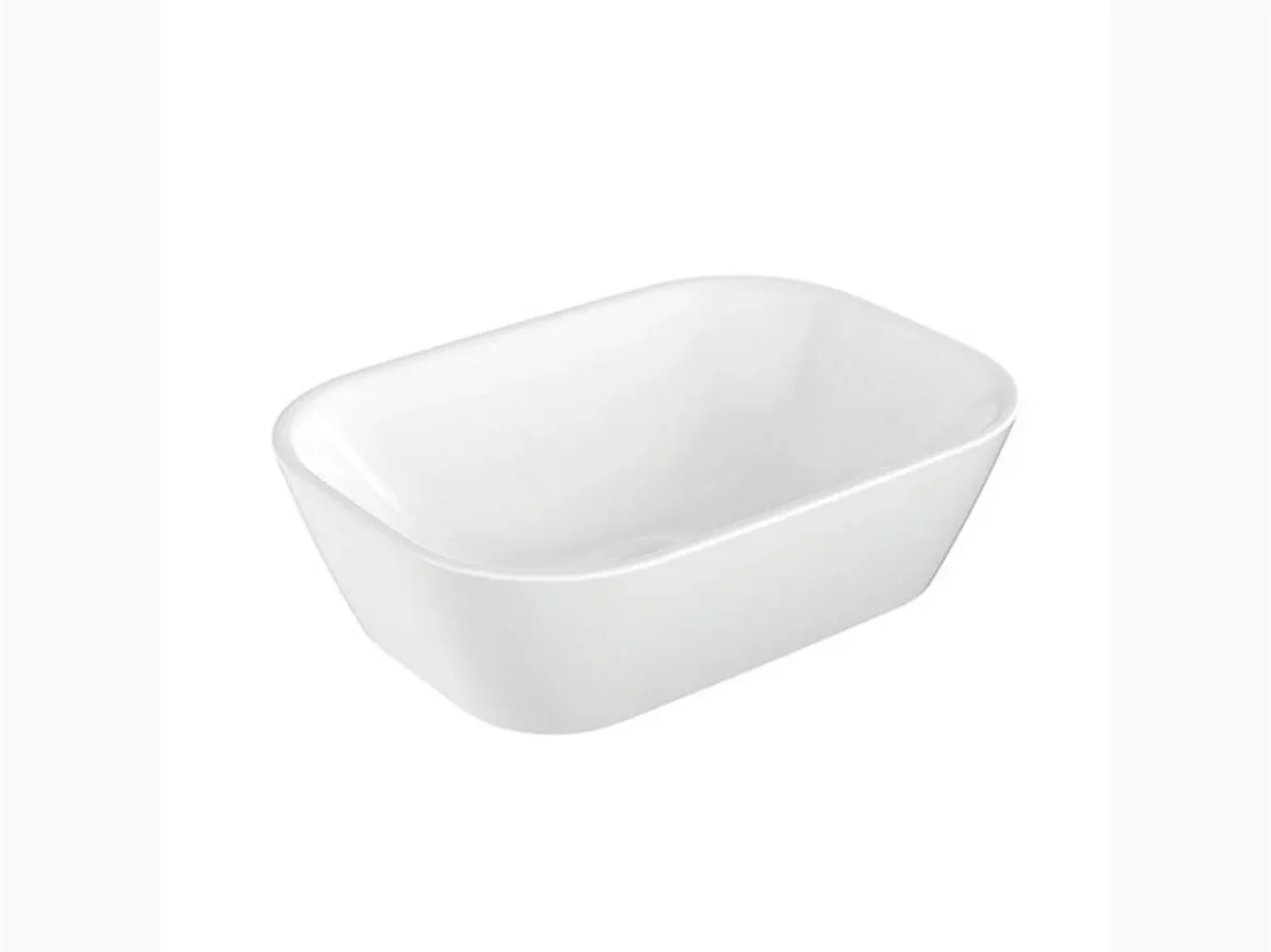 Kohler Span Square Vessel, White, 483mm X 334mm, Over counter Wash Basin, Ceramic